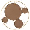 Uniquewise Decorative Round Frame Gold Metal Wall Mounted Modern Mirror with 4 Glass Mirror Balls QI004577